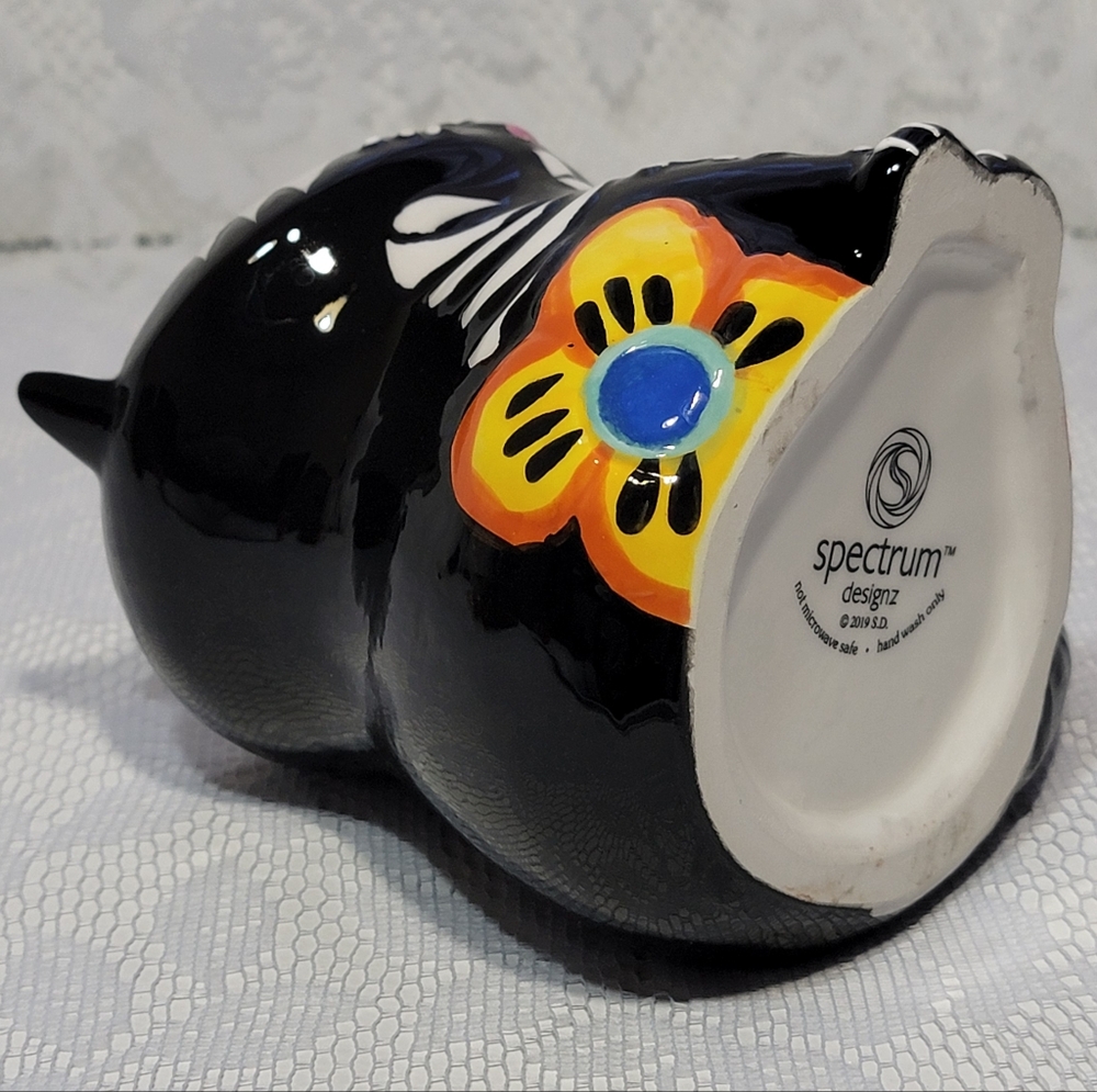 Day of the Dead Multi-colored Cat Shaped Cup Ceramic Coffee Mug Spectrum Designz - Picture 14 of 17